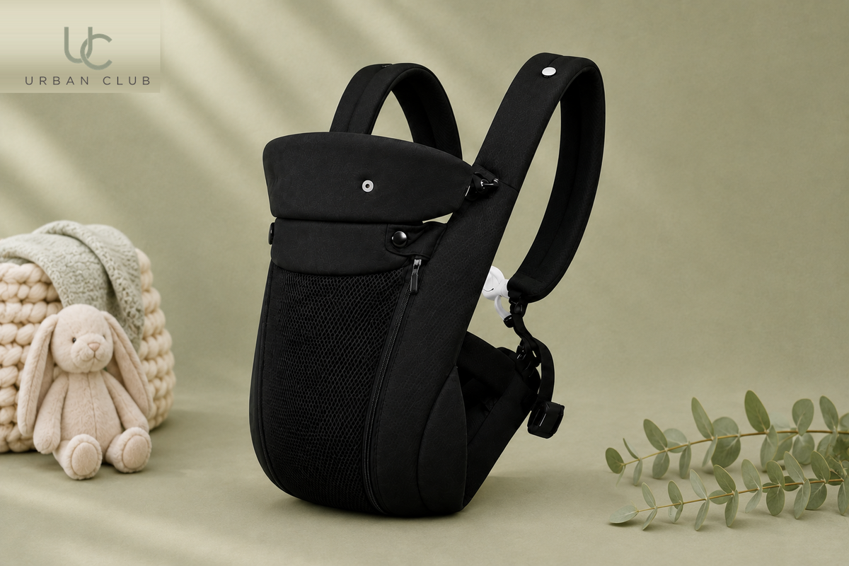 4-in-1 Ergonomic Baby Carrier, Black, Urban Club