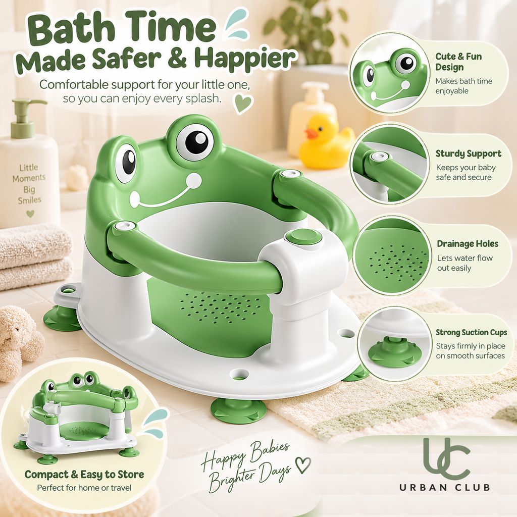 FrogFriend Foldable Baby Bath Seat - feature banner