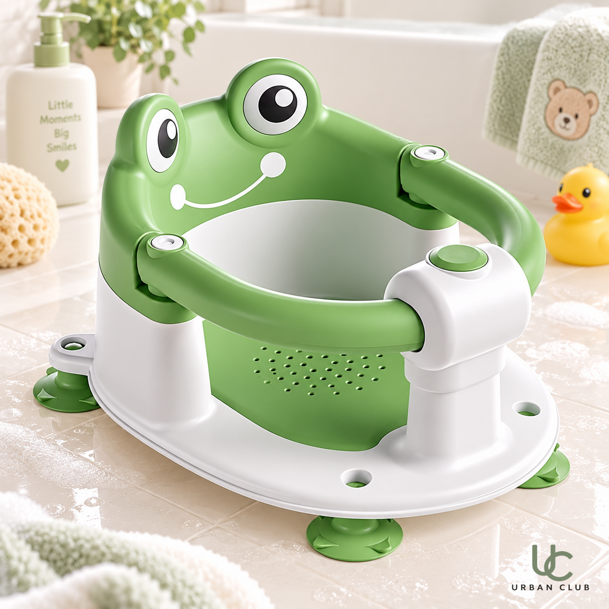 FrogFriend Foldable Baby Bath Seat - green