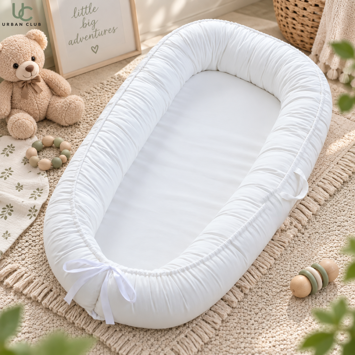 SnuggleNest Baby Lounger in White